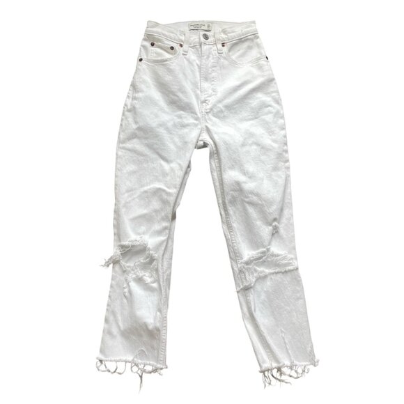 Abercrombie & Fitch Curve Love High Rise Ankle Straight Jeans Size 23 or 000 - Picture 1 of 7